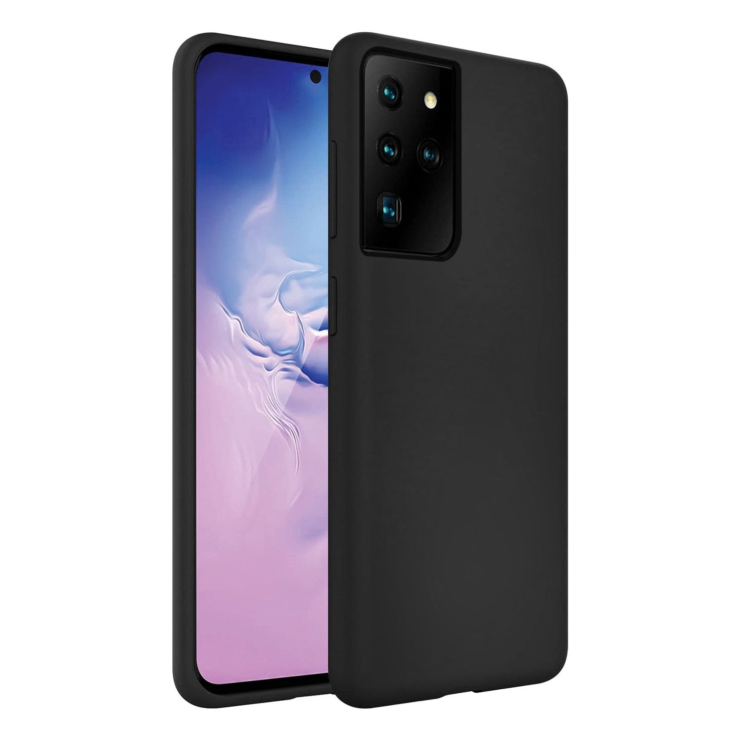 Base Liquid Silicone Gel/Rubber Case Samsung Galaxy S21Ultra - Black