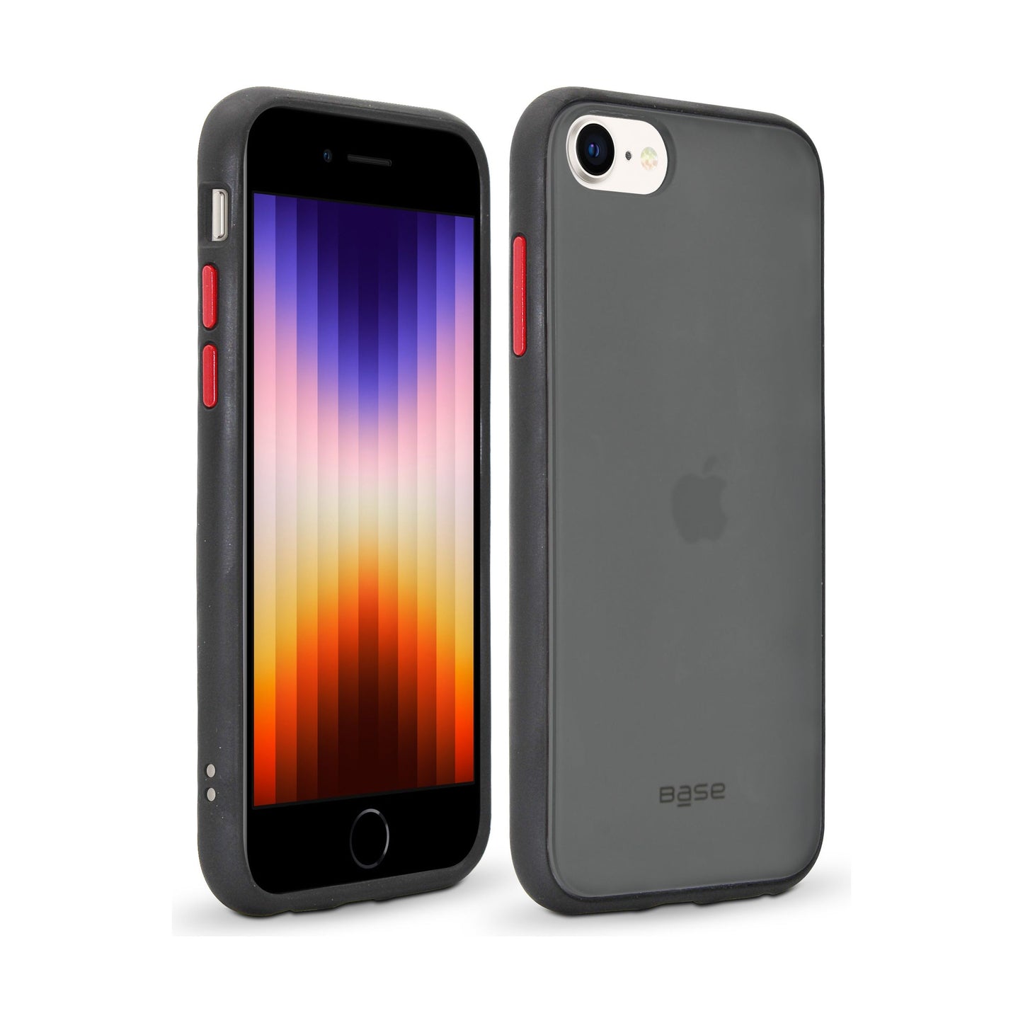 Base DuoHybrid - Reinforced Protective Case w/ Kickstand for iPhone SE - 7/8 - Clear/Black