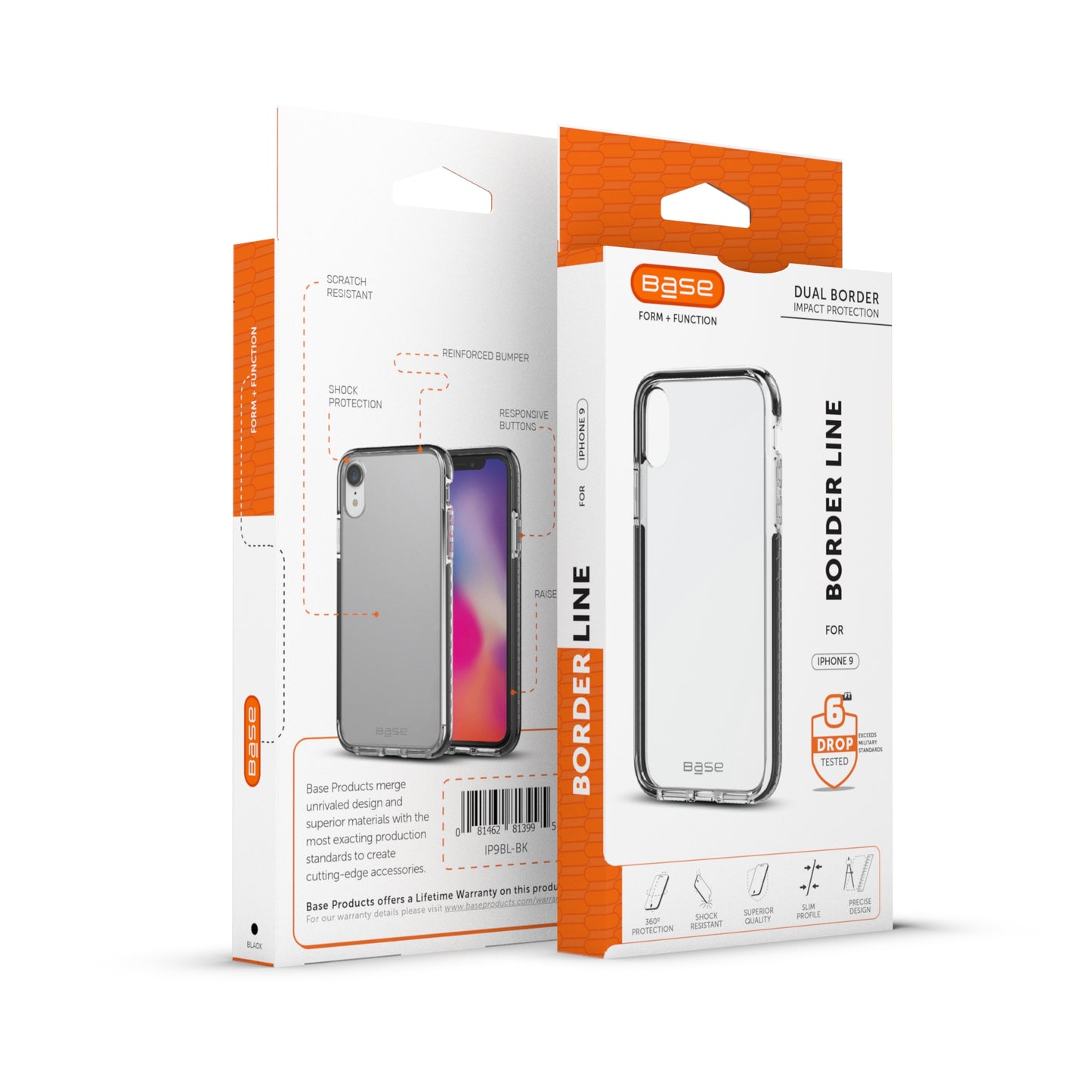 Base BORDERLINE - Dual Border Impact protection For iPhone XR - BLACK
