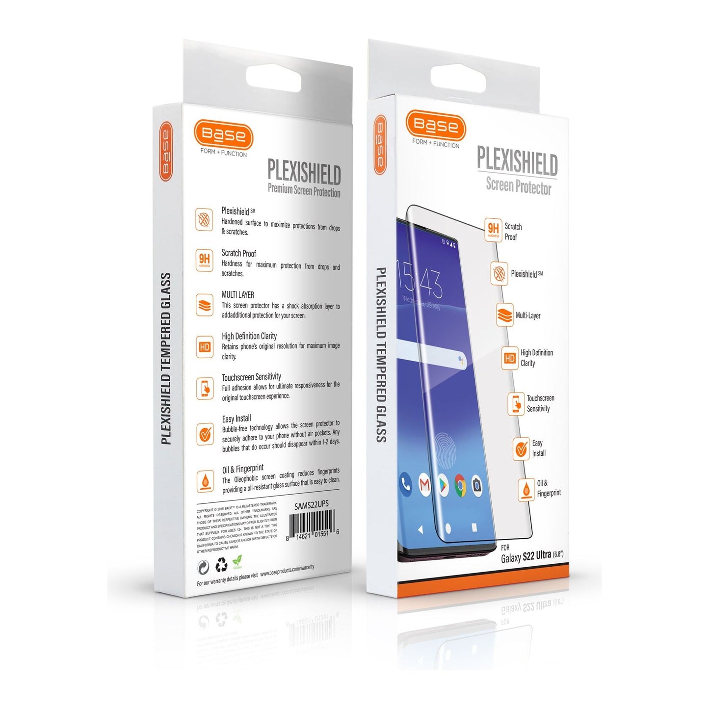 Base Samsung S22 Ultra PlexiShield Screen Protector