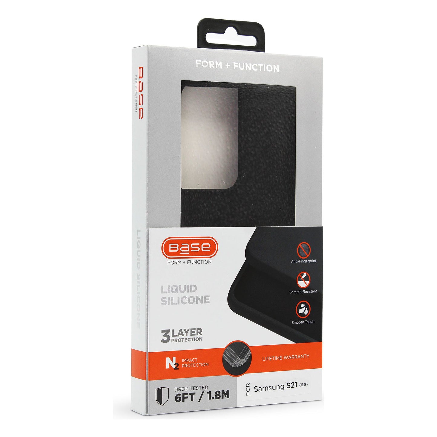 Base Liquid Silicone Gel/Rubber Case Samsung Galaxy S21Ultra - Black