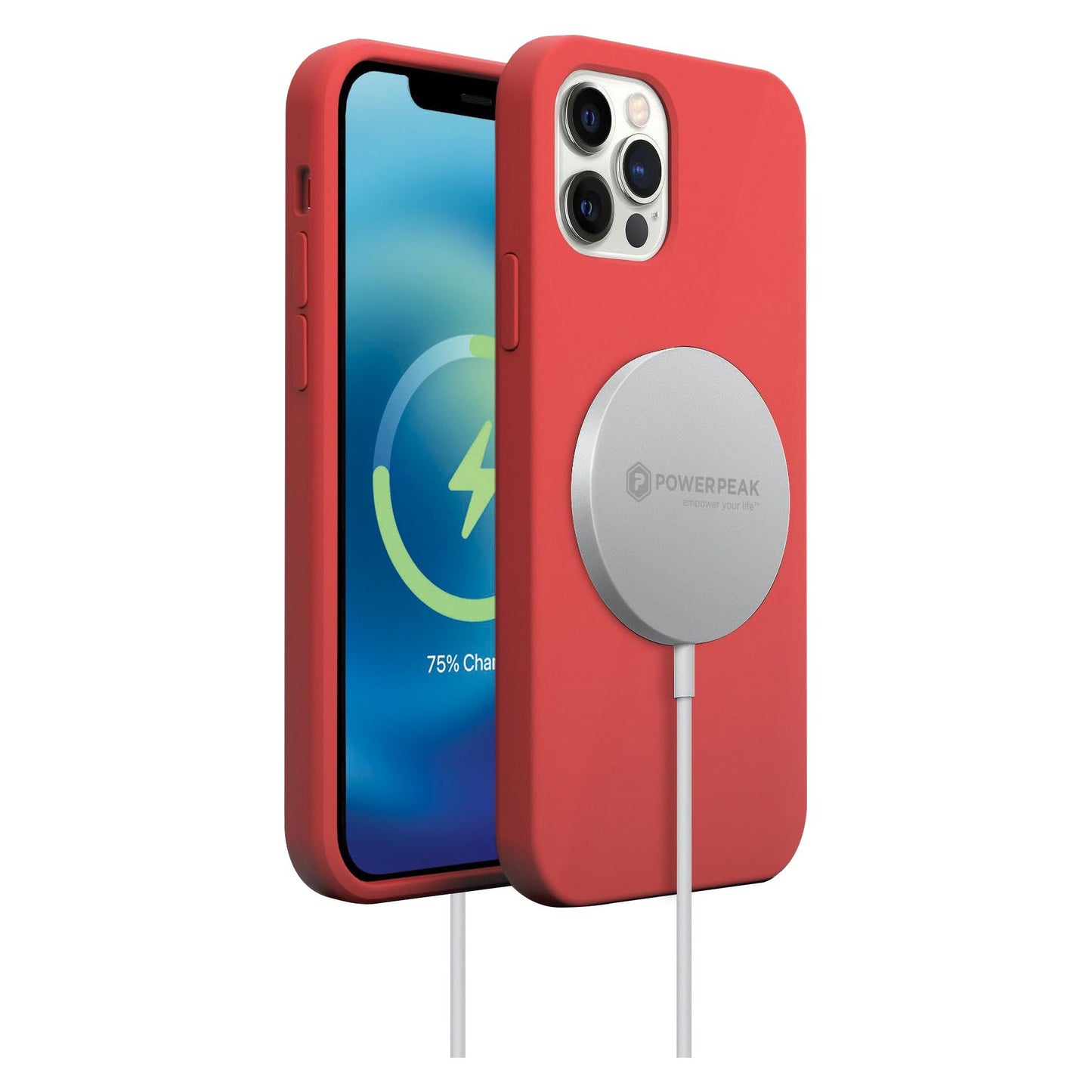 Base MagSafe Compatible Liquid Silicone Gel/Rubber Case iPhone 13 Pro Max (6.7) - Red