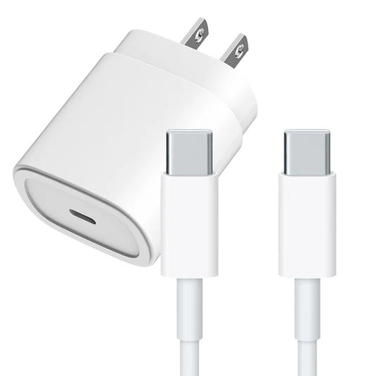 2 IN 1 25W USB-C Fast Charging Wall Charger, WHITE