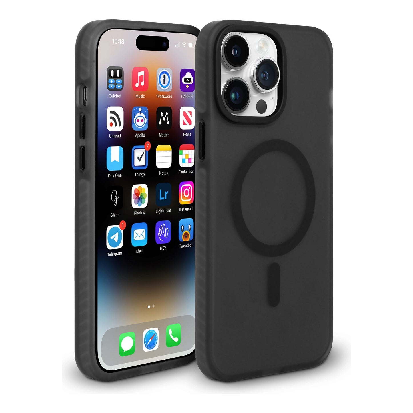 Base IPhone 15 Pro Max (6.7) - DuoHybrid MagSafe Compatible- Reinforced Protective Case - Black