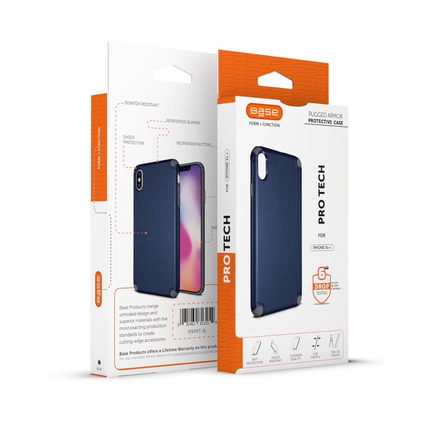 Base ProTech - Rugged Armor Protective Case for iPhone X Max - Blue