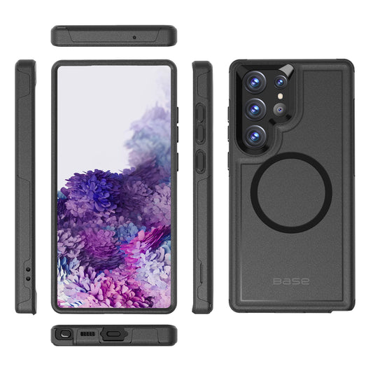 Base Samsung S23 Ultra ProTech with MagSafe- Rugged Armor Protective Case - Black