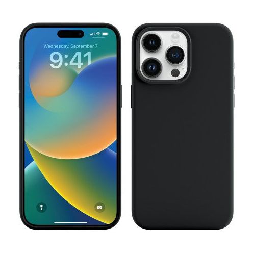 Base IPhone 15 Pro Max (6.7) Liquid Silicone Gel/Rubber MagSafe Compatible Case - Black