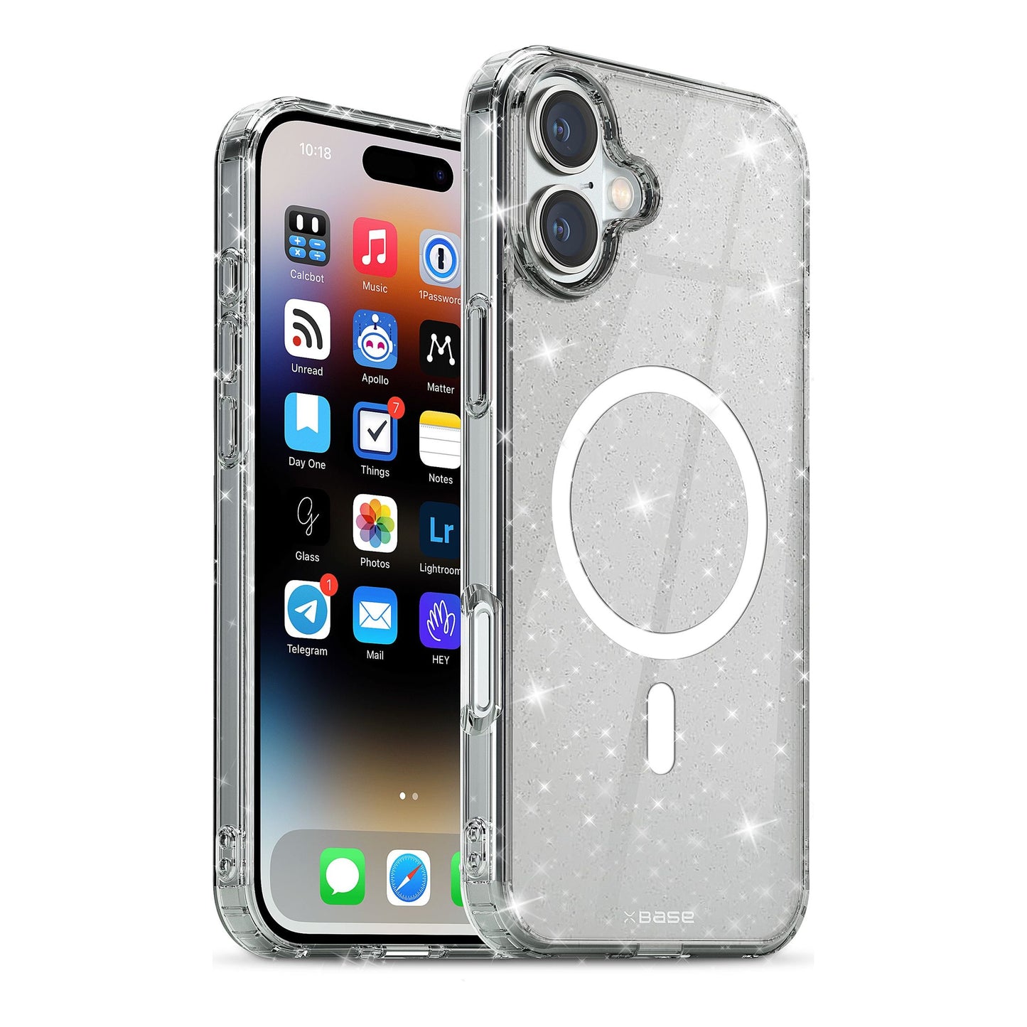 XBase IPhone 16 (6.1) Sparkleline Series Light MagSafe Compatible Case - Silver