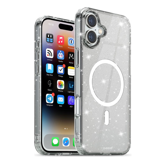 XBase IPhone 16 (6.1) Sparkleline Series Light MagSafe Compatible Case - Silver