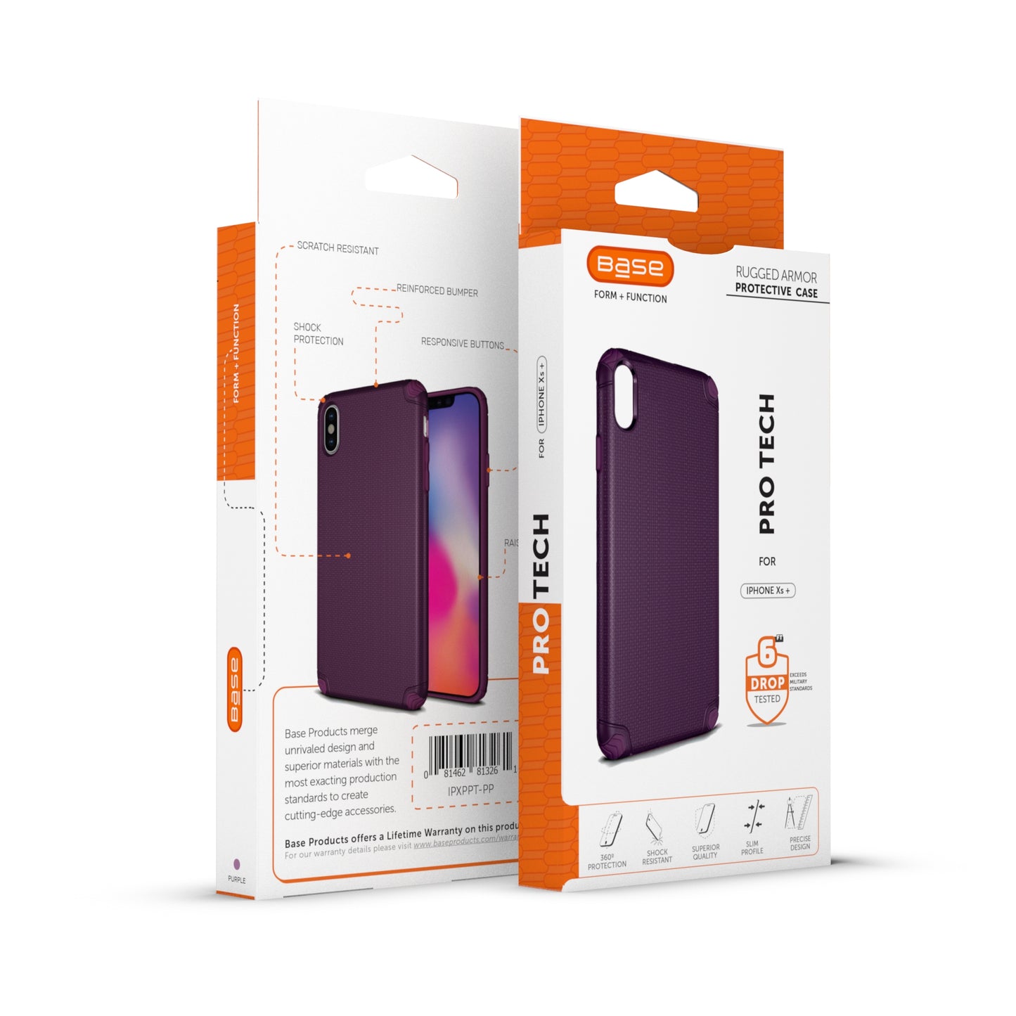 Base ProTech - Rugged Armor Protective Case for iPhone XR - Purple