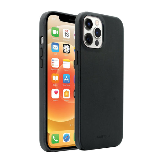 Base MagSafe Compatible Vegan Leather Case For iPhone 13 PRO (6.1) - Black