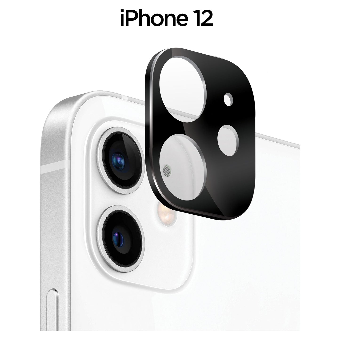 Base iPhone 12 (6.1) - Aluminum Camera Lens Glass Protector {6.1 Regular / Not pro!}