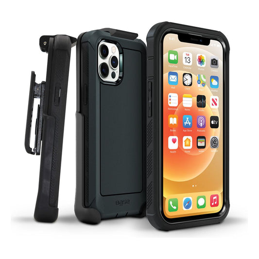 IPHONE 13 (6.1) PRO - BOULDER - BLACK - HEAVY-DUTY CO-MOLDED RUGGED PROTECTIVE CASE w/