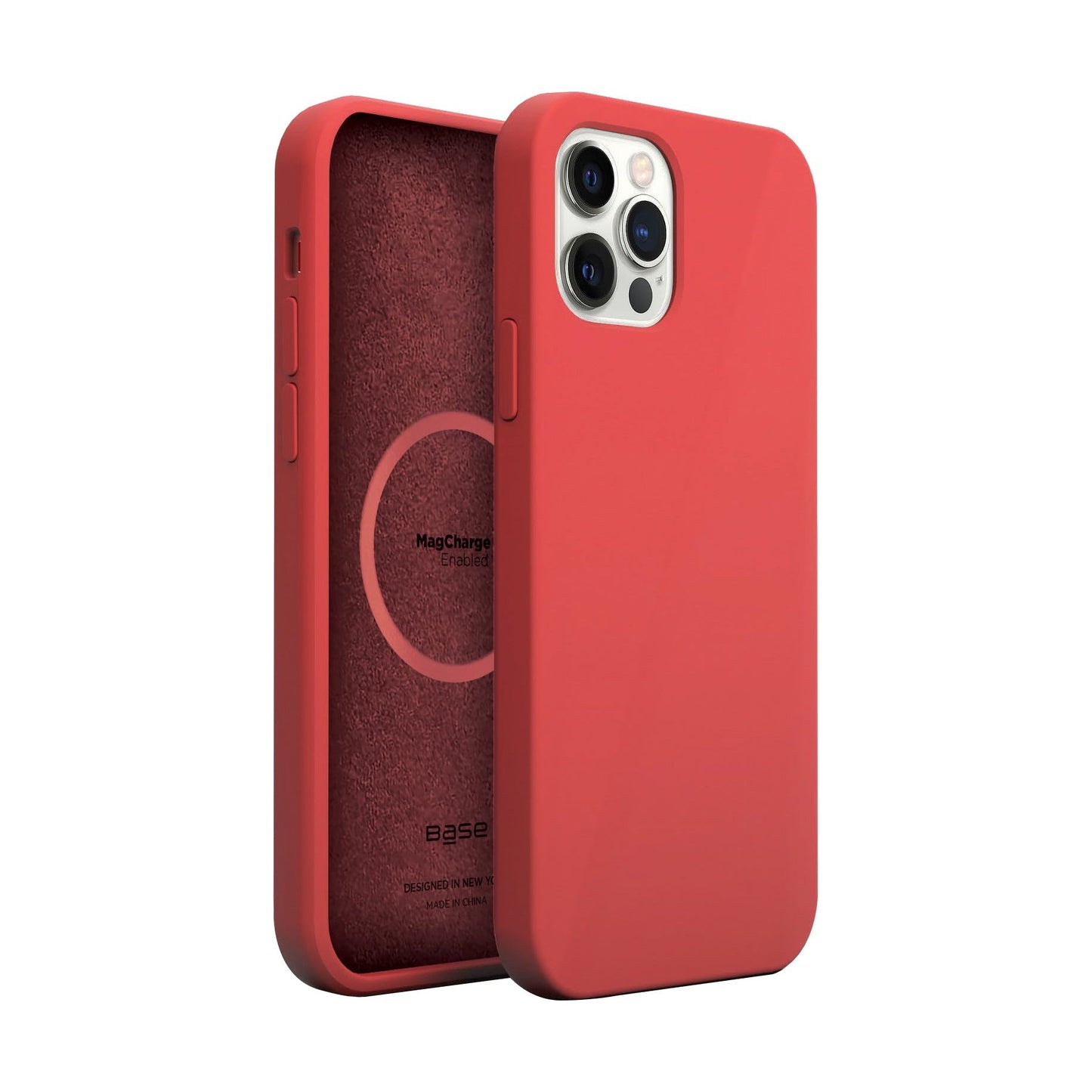 Base MagSafe Compatible Liquid Silicone Gel/Rubber Case iPhone 12 Pro Max  (6.7) - Red