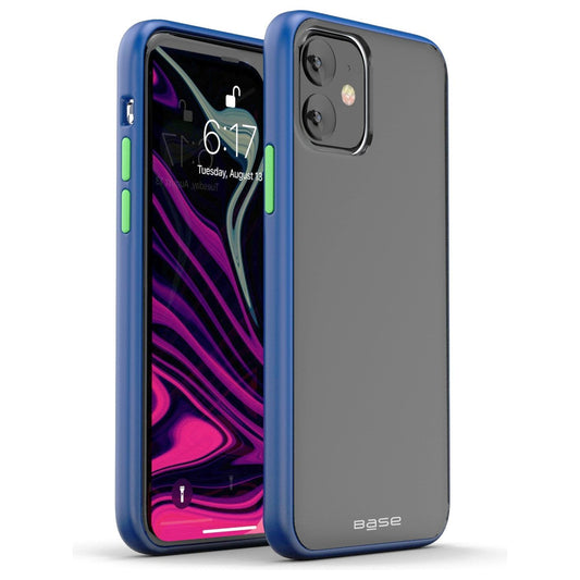 Base  IPhone 11 (6.1)  -DuoHybrid Reinforced  Protective Case - Smoke/Blue