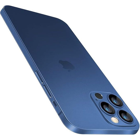 iPhone 14 Pro Max Case Silicone + Glass Navy Blue