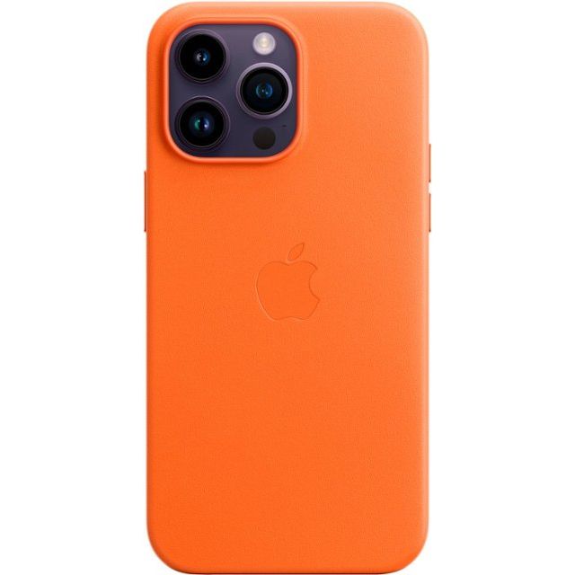 iPhone 14 Pro Max MAGSAFE Leather Case Orange