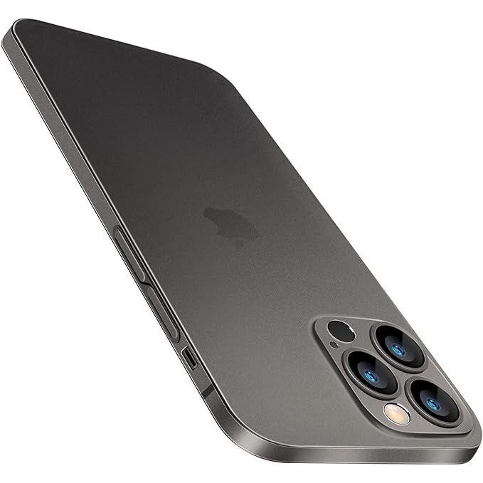 iPhone 14 Pro Max Case Silicone + Glass Case Graphite Black