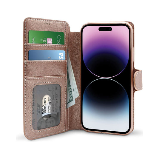 BASE FOLIO EXEC WALLET CASE IPHONE 14 PRO MAX (6.7) - ROSE GOLD