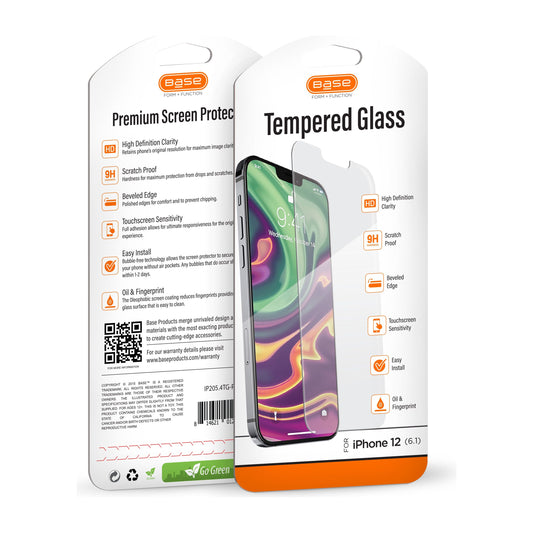 BASE PREMIUM TEMPERED GLASS SCREEN PROTECTOR FOR iPhone 12 / iPhone 12 Pro (6.1)