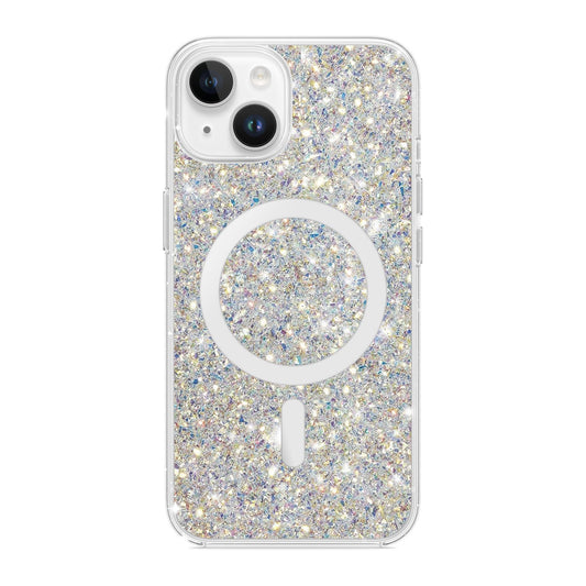 Base IPhone 15 Plus (6.7) Sparkle Series MagSafe Compatible Case -White Gold