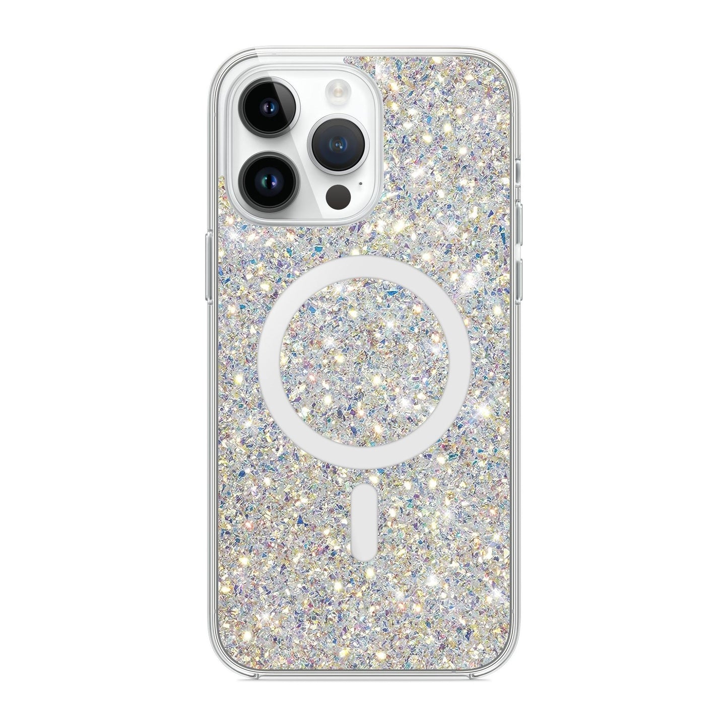 Base IPhone 15 Pro Max (6.7) Sparkleline MagSafe Compatible Case - White Gold