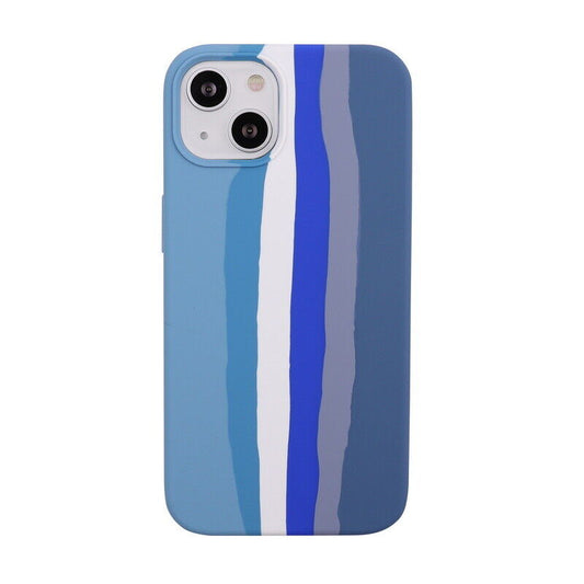 iPHONE 14 - Silicone Case - Blue Rainbow