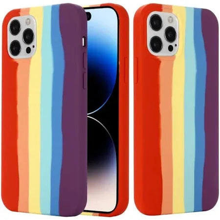 iPHONE 14 Plus - Silicone Case - Red Rainbow