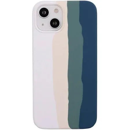 iPHONE 14 PRO MAX (6.7) - Silicone Case - White Rainbow