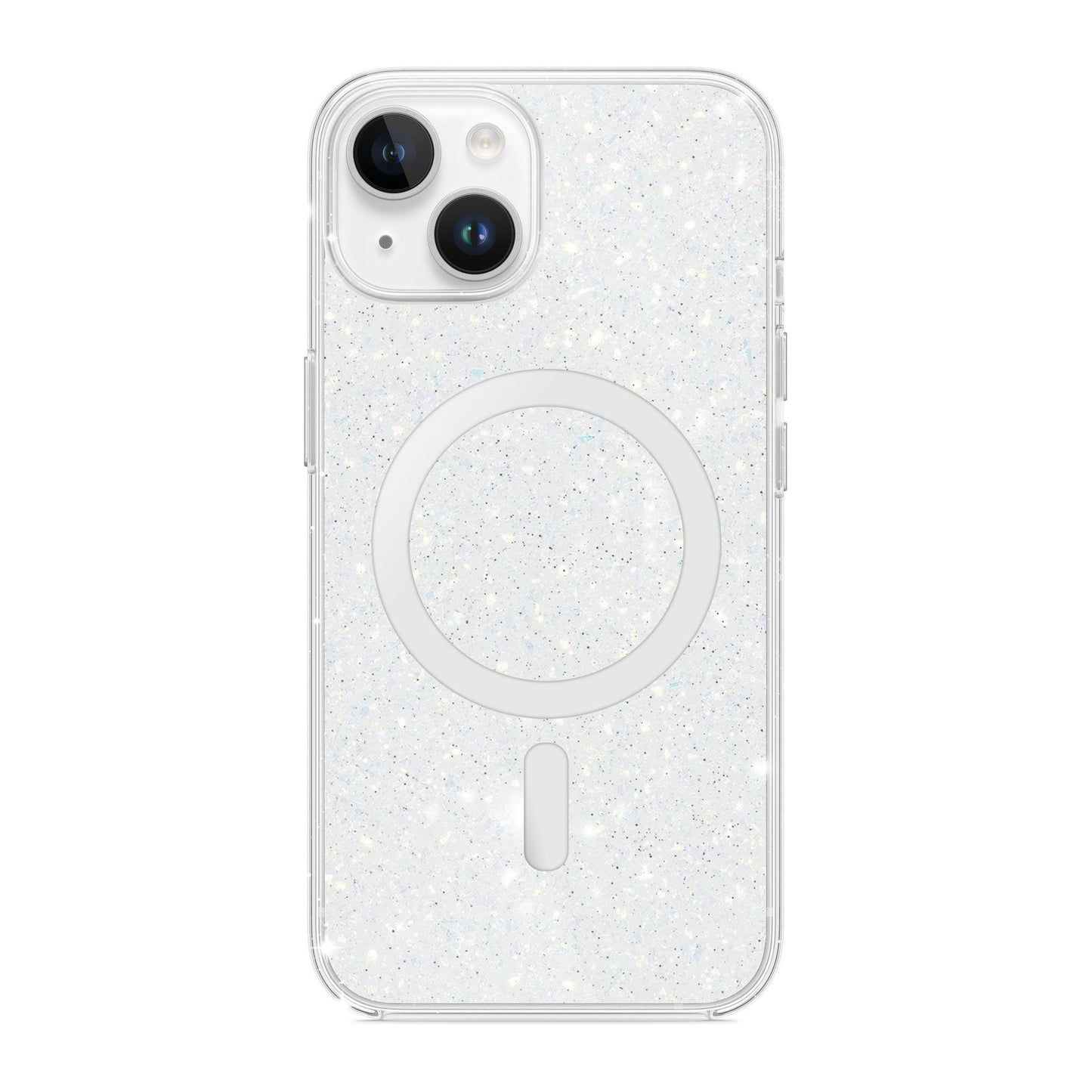 1 / 2 Base IPhone 15 Plus (6.7) Sparkle Series- Light MagSafe Compatible Case -Silver